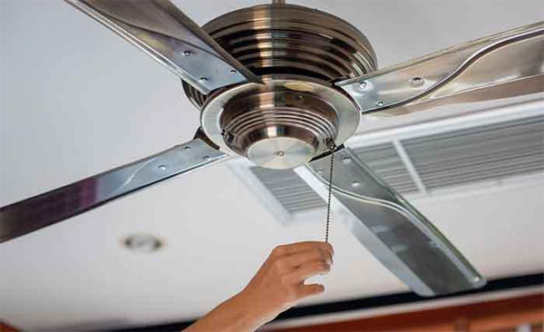 Quiter operation with ceiling fan