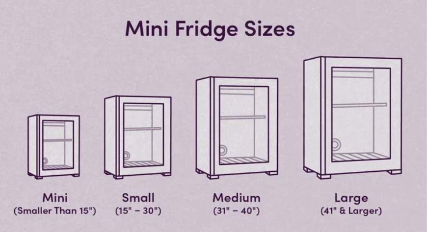 Types of mini refrigerators with different sizes