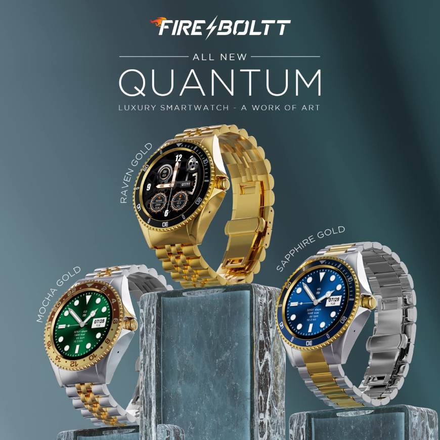 Fire-Boltt Quantum Luxury Stainless Steel Design 1.28_ Bluetooth Calling Smartwatch